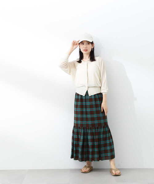 N.(N. Natural Beauty Basic)(エヌエヌナチュラルビューティーベーシック)の「【S Size Line】◆ティアードチェックスカート(スカート・レディース・ブラウン系その他/パープル系その他/ブルー系その他・SMALL/MEDIUM)」の14枚目の写真