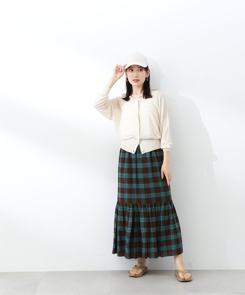 N.(N. Natural Beauty Basic)(エヌエヌナチュラルビューティーベーシック)の「【S Size Line】◆ティアードチェックスカート(スカート・レディース・ブラウン系その他/パープル系その他/ブルー系その他・SMALL/MEDIUM)」の7枚目の写真