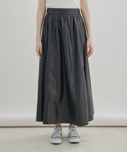 SALON adam et rope'（サロン アダム エ ロペ）の「レザーライクギャザーフレアスカート【洗える】（スカート・レディース・ダークブラウン/ブラック・FREE）」の11枚目の写真