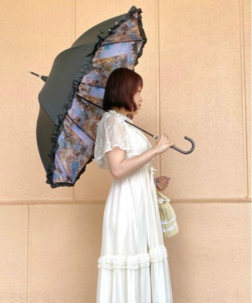 axes femme（アクシーズファム）の「天使柄晴雨兼用長傘（長傘・レディース・グリーン/ブルー・FREE）」の5枚目の写真