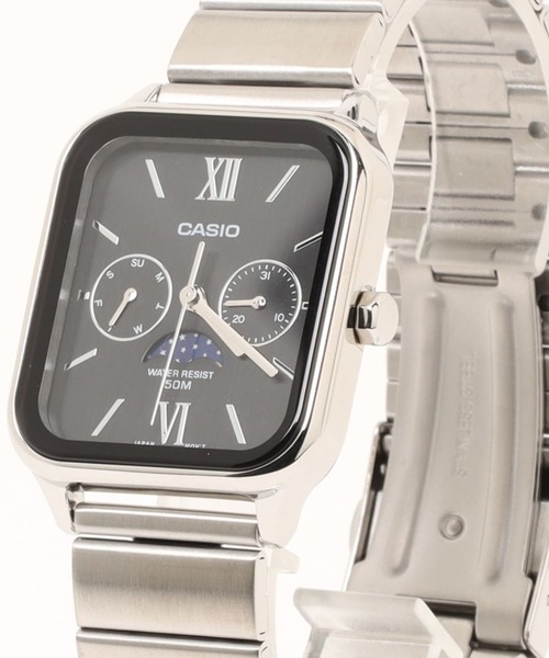 CASIO(カシオ)の「CASIO カシオ/ 腕時計 ムーンフェイズ アナログ クォーツ メタルベルト 日常生活強化防水 スクエアフェイス //// MTPシリーズ(アナログ腕時計・メンズ・ブラック×シルバー/レッド/シルバー/シルバー系その他/シルバー×ブラック/シルバー×ブルー/シルバー系その他2/シルバー×ゴールド・FREE)」の13枚目の写真