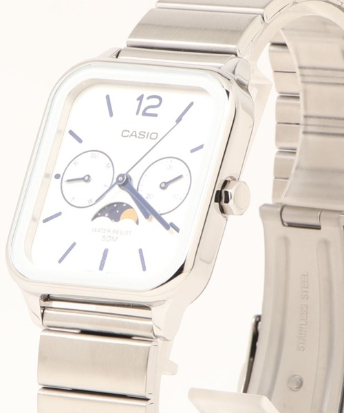CASIO(カシオ)の「CASIO カシオ/ 腕時計 ムーンフェイズ アナログ クォーツ メタルベルト 日常生活強化防水 スクエアフェイス //// MTPシリーズ(アナログ腕時計・メンズ・ブラック×シルバー/レッド/シルバー/シルバー系その他/シルバー×ブラック/シルバー×ブルー/シルバー系その他2/シルバー×ゴールド・FREE)」の14枚目の写真
