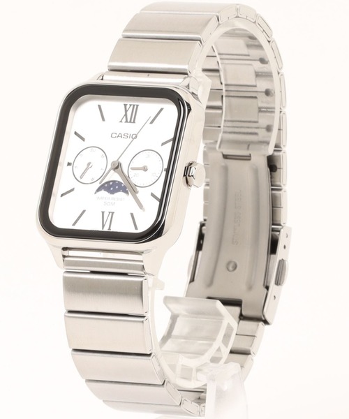 CASIO(カシオ)の「CASIO カシオ/ 腕時計 ムーンフェイズ アナログ クォーツ メタルベルト 日常生活強化防水 スクエアフェイス //// MTPシリーズ(アナログ腕時計・メンズ・ブラック×シルバー/レッド/シルバー/シルバー系その他/シルバー×ブラック/シルバー×ブルー/シルバー系その他2/シルバー×ゴールド・FREE)」の18枚目の写真