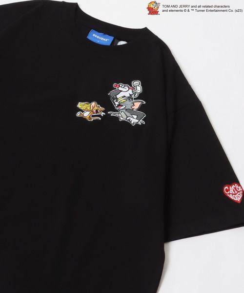 Tom&Jerry(トムアンドジェリー)の「Tom and Jerry/トムとジェリー キャラクター ワッペン刺繍Tシャツ ビッグシルエット レディース メンズ(Tシャツ/カットソー・レディース・オートミール/ホワイト/グリーン/ブラック・M/L)」の3枚目の写真
