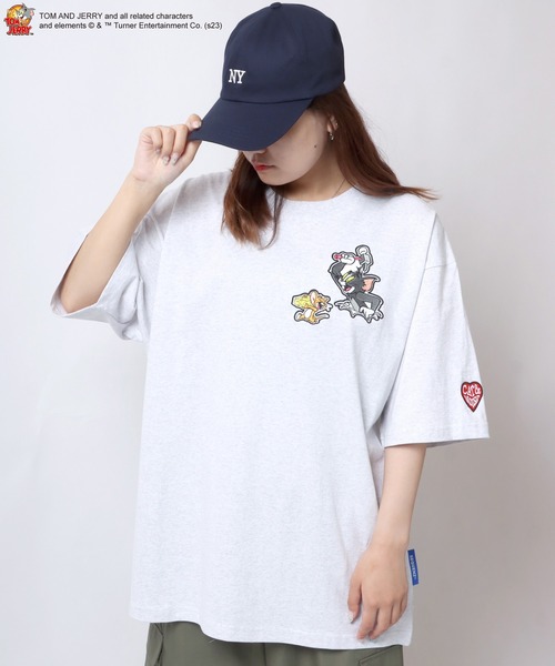 Tom&Jerry(トムアンドジェリー)の「Tom and Jerry/トムとジェリー キャラクター ワッペン刺繍Tシャツ ビッグシルエット レディース メンズ(Tシャツ/カットソー・レディース・オートミール/ホワイト/グリーン/ブラック・M/L)」の20枚目の写真