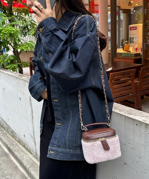 DISCOAT（ディスコート）の「ボアコンビバニティバッグ（ショルダーバッグ・レディース・アイボリー/モカ/ベージュ・FREE）」の20枚目の写真