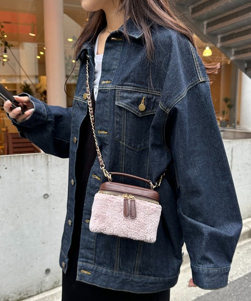 DISCOAT（ディスコート）の「ボアコンビバニティバッグ（ショルダーバッグ・レディース・アイボリー/モカ/ベージュ・FREE）」の22枚目の写真