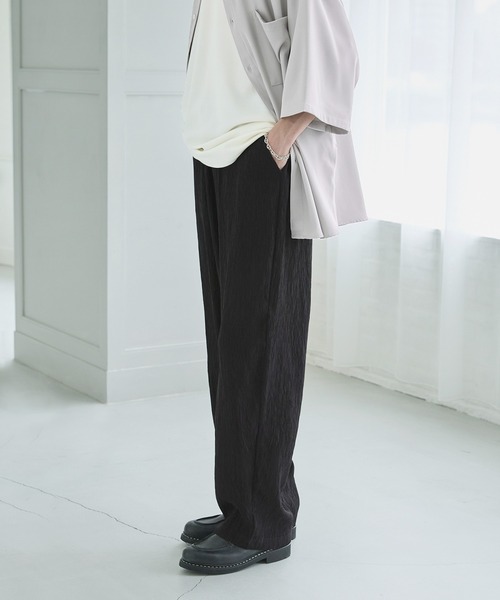 CTHY（シティ）の「楊柳プリーツバギーイージースラックス（スラックス・メンズ・チャコールグレー/ブラック/ネイビー・S/M/L/XL）」の8枚目の写真