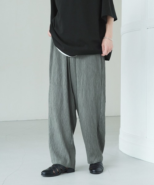 CTHY（シティ）の「楊柳プリーツバギーイージースラックス（スラックス・メンズ・チャコールグレー/ブラック/ネイビー・S/M/L/XL）」の5枚目の写真