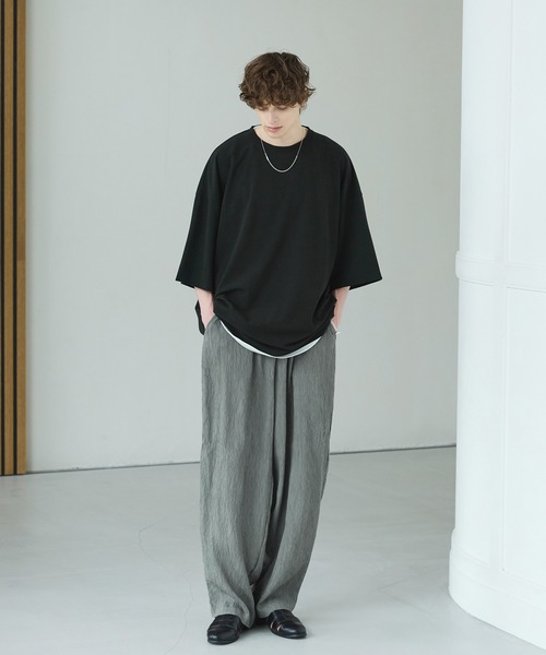 CTHY（シティ）の「楊柳プリーツバギーイージースラックス（スラックス・メンズ・チャコールグレー/ブラック/ネイビー・S/M/L/XL）」の15枚目の写真