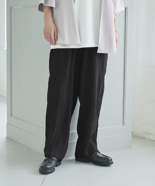 CTHY（シティ）の「楊柳プリーツバギーイージースラックス（スラックス・メンズ・チャコールグレー/ブラック/ネイビー・S/M/L/XL）」の4枚目の写真