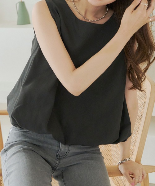 KOBE LETTUCE(コウベレタス)の「選べる2丈 バルーンブラウス(シャツ/ブラウス・レディース・ブラック系/ホワイト系/ブラック/ブルー系/ブルー/オフホワイト・B/A)」の4枚目の写真