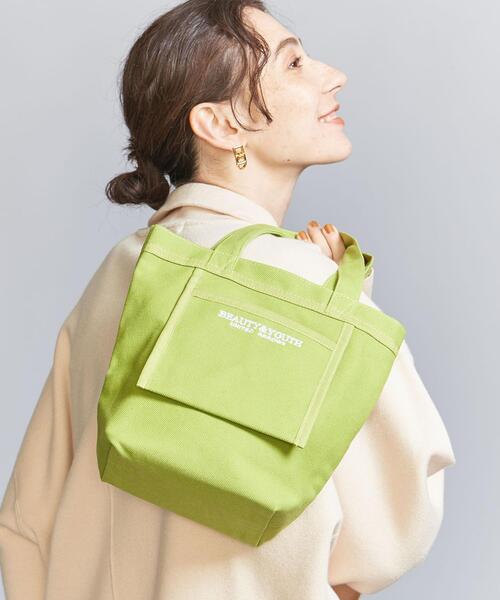 BEAUTY&YOUTH UNITED ARROWS(ビューティーアンドユースユナイテッドアローズ)の「【WEB限定】キャンバス フロントポケット ロゴトートバッグ(トートバッグ・レディース・モカ/レッド/ライム/ブラック/ナチュラル・FREE)」の4枚目の写真