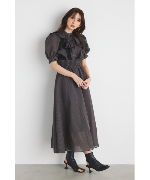 rienda（リエンダ）の「ラッフルデザインフレアワンピース