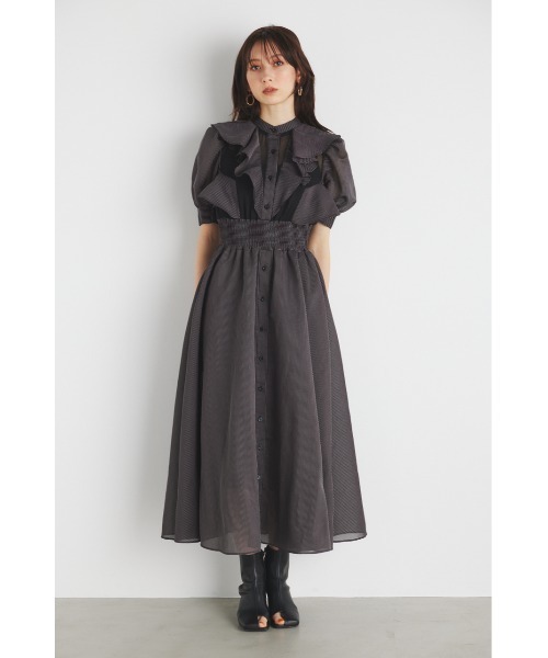 リエンダ♡ラッフルデザインフレアワンピース rienda ラッフルデザインフレアOP GRN -ファッション通販