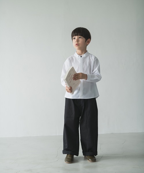 riziere（リジェール）の「ノーアイロンバンドカラー比翼シャツ（シャツ/ブラウス・キッズ・ホワイト・150/160/90/110/100/140/130/120）」の3枚目の写真