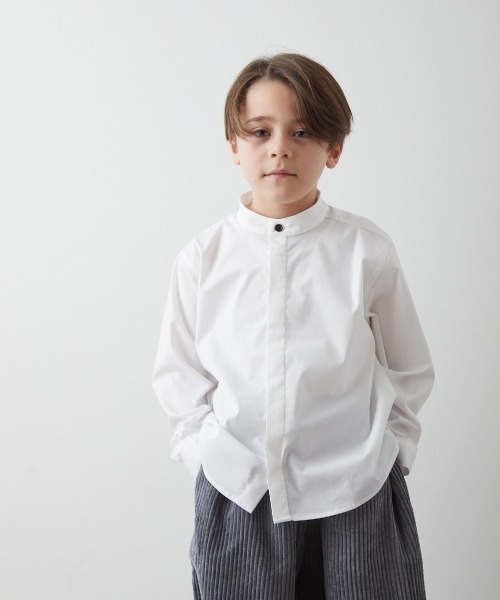 riziere（リジェール）の「ノーアイロンバンドカラー比翼シャツ