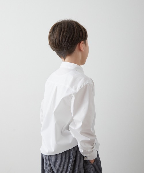 riziere（リジェール）の「ノーアイロンバンドカラー比翼シャツ（シャツ/ブラウス・キッズ・ホワイト・150/160/90/110/100/140/130/120）」の12枚目の写真