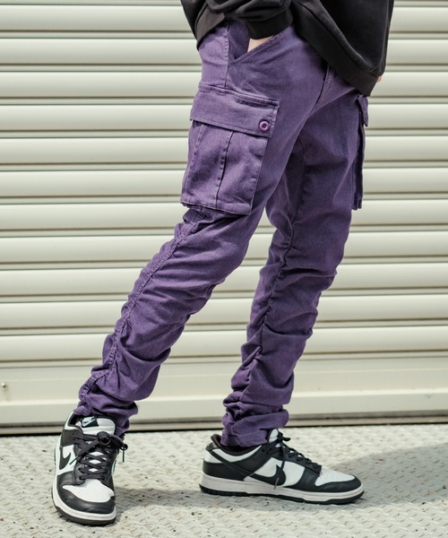 improves（インプローブス）の「カラーデニム サルエル カーゴパンツ