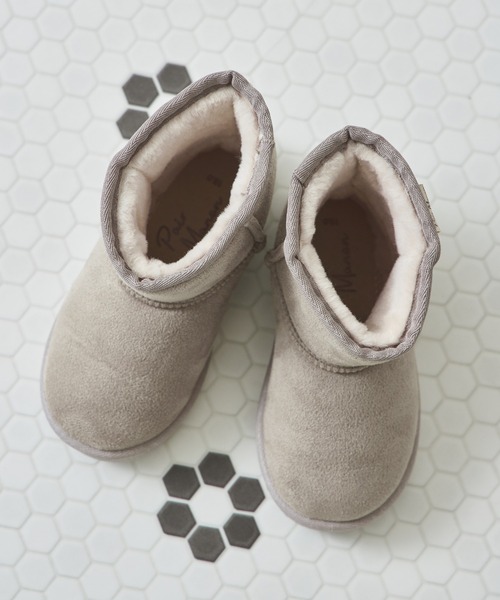 pairmanon（ペアマノン）の「フェイクムートン ブーツ（ブーツ・キッズ・モカ/ブラック/グレイッシュベージュ/ベージュ・14/15 /16/20/22/17/13/21/19/18）」の8枚目の写真