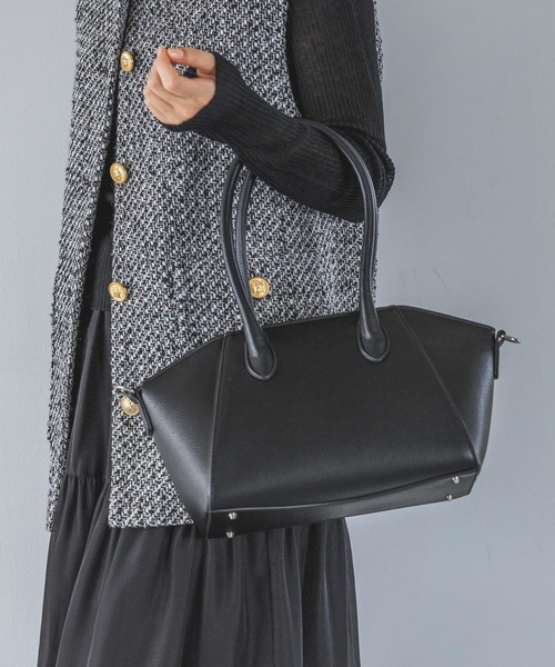 A part by(アパートバイ)の「【ショルダー付き】ロングハンドルボストン(トートバッグ・レディース・ブラック/ライトベージュ/ベージュ・FREE)」の1枚目の写真