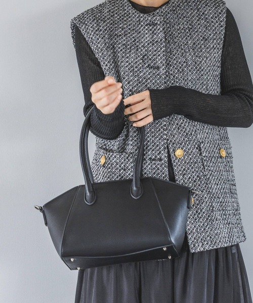 A part by(アパートバイ)の「【ショルダー付き】ロングハンドルボストン(トートバッグ・レディース・ブラック/ライトベージュ/ベージュ・FREE)」の7枚目の写真