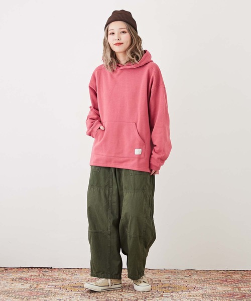 CUBE SUGAR（キューブシュガー）の「エコトンプキンスウェットプルオーバーパーカー（パーカー・レディース・ホワイト/ピンク/グリーン/スミクロ/イエロー・M）」の16枚目の写真