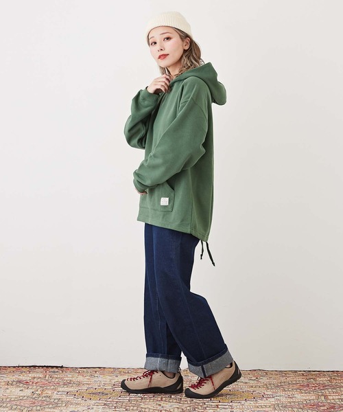 CUBE SUGAR（キューブシュガー）の「エコトンプキンスウェットプルオーバーパーカー（パーカー・レディース・ホワイト/ピンク/グリーン/スミクロ/イエロー・M）」の21枚目の写真