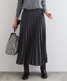 INDIVI | ◆【洗える/ウエストゴム】スエード調プリーツスカート(スカート)