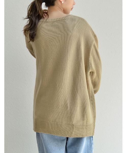 セール】[大きいサイズ有]オーバーサイズロゴニットプルオーバー