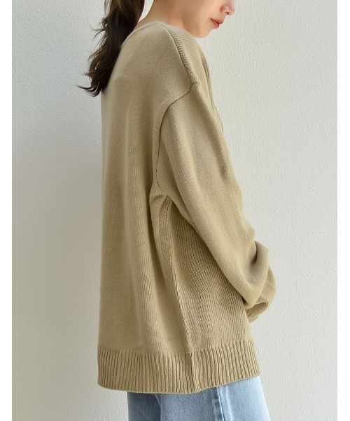 セール】[大きいサイズ有]オーバーサイズロゴニットプルオーバー