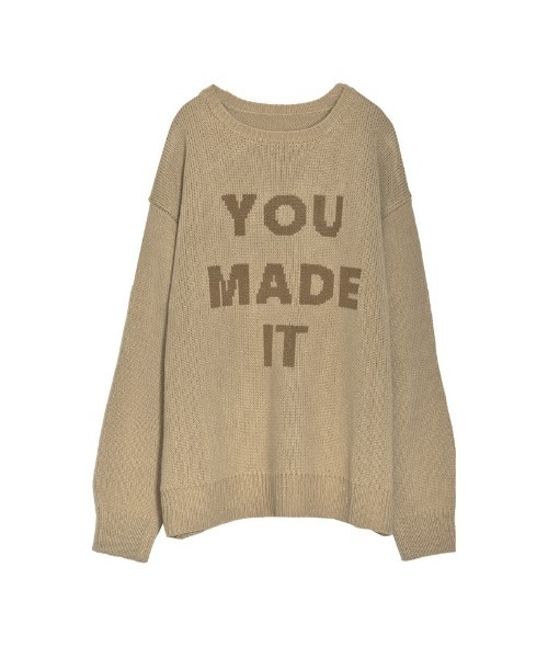 セール】[大きいサイズ有]オーバーサイズロゴニットプルオーバー