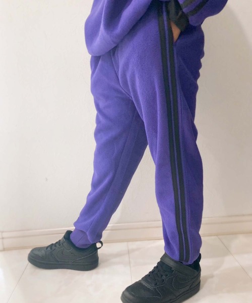 セール】マイクロフリース サイドラインジョガーパンツ（スウェット