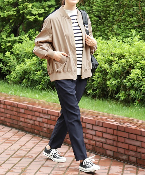 GLOBAL WORK Smile Seed Store（グローバルワーク スマイルシードストア）の「NRストレッチイージーテーパードパンツ/180917（その他パンツ・レディース・ブラック/アイボリー/グレー/ネイビー/ベージュ/その他・MEDIUM/LARGE/SMALL/X-LARGE）」の9枚目の写真