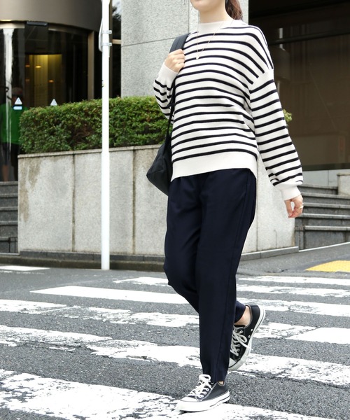 GLOBAL WORK Smile Seed Store（グローバルワーク スマイルシードストア）の「NRストレッチイージーテーパードパンツ/180917（その他パンツ・レディース・ブラック/アイボリー/グレー/ネイビー/ベージュ/その他・MEDIUM/LARGE/SMALL/X-LARGE）」の14枚目の写真