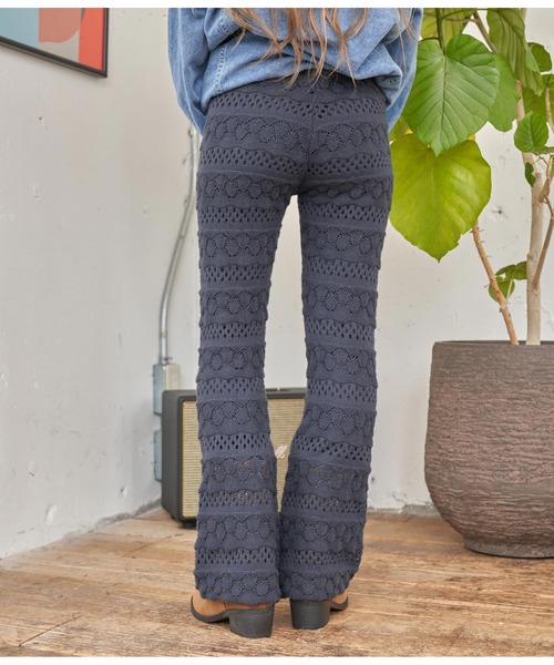 anap mimpi(アナップミンピ)の「シェルクロシェニットフレアパンツ(その他パンツ・レディース・スミクロ/ターコイズブルー・FREE)」の12枚目の写真