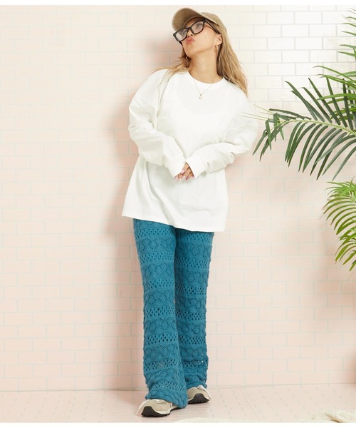 anap mimpi(アナップミンピ)の「シェルクロシェニットフレアパンツ(その他パンツ・レディース・スミクロ/ターコイズブルー・FREE)」の22枚目の写真