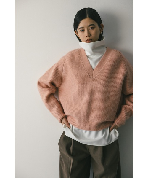 STYLEMIXER（スタイルミキサー）の「Vネックフォルムニット（ニット/セーター・レディース・ピンク/ベージュ/ブラック・FREE）」の3枚目の写真