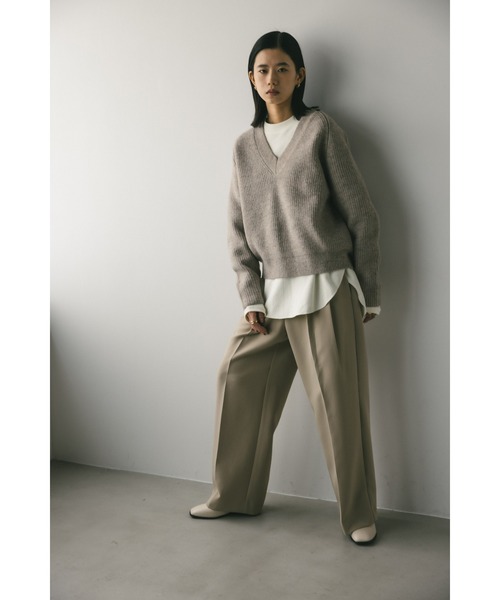 STYLEMIXER（スタイルミキサー）の「Vネックフォルムニット（ニット/セーター・レディース・ピンク/ベージュ/ブラック・FREE）」の15枚目の写真