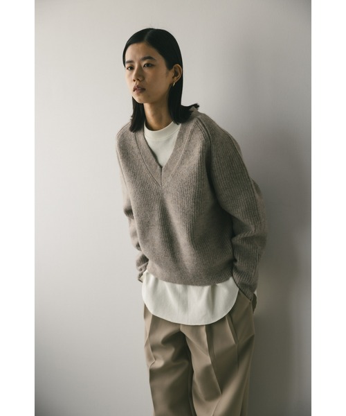 STYLEMIXER（スタイルミキサー）の「Vネックフォルムニット（ニット/セーター・レディース・ピンク/ベージュ/ブラック・FREE）」の16枚目の写真