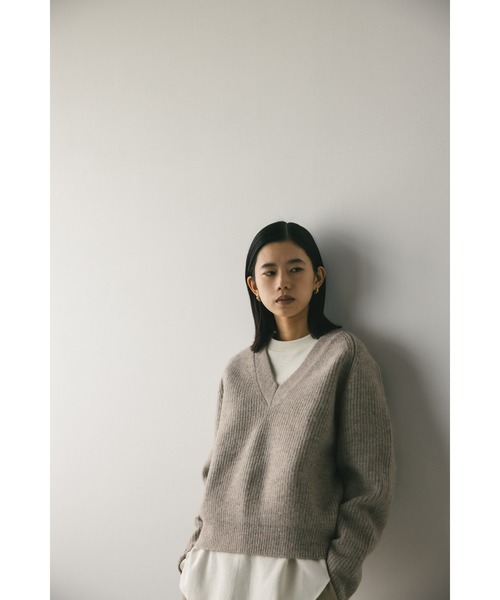 STYLEMIXER（スタイルミキサー）の「Vネックフォルムニット（ニット/セーター・レディース・ピンク/ベージュ/ブラック・FREE）」の17枚目の写真