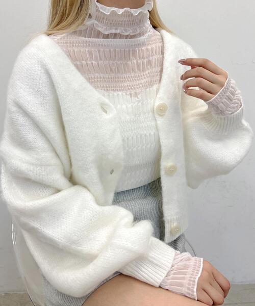 WC（ダブル シー）の「クシュクシュシアートップス（Tシャツ/カットソー・レディース・アイボリー/ブラック・FREE）」の3枚目の写真