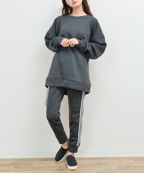 NinaetLina（ニナエリナ）の「セットアップトレーナー（Tシャツ/カットソー・レディース・ブラック/グレー/チャコール/モカ・LL/M/L）」の3枚目の写真