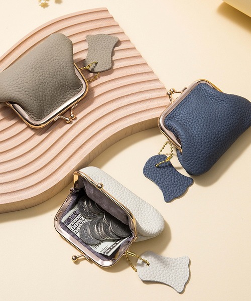 VIBGYOR Women（ヴィブジョー　ウィメン）の「【resonance】エレガンス がま口ポーチ/がま口ミニ財布(同布チャーム付き)（財布・レディース・グレー/ブルー/ブラック/ワイン/ホワイト/オレンジ・FREE）」の8枚目の写真