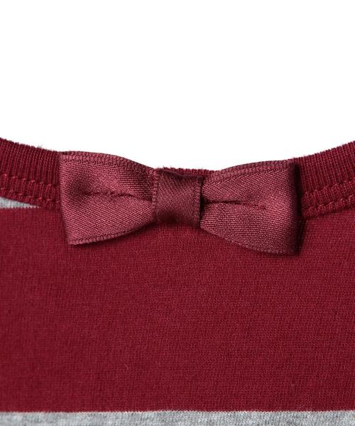 green label relaxing(グリーンレーベルリラクシング)の「コットン ワイドボーダー タンクワンピース ◆(ワンピース・キッズ・ブラック/ワインレッド・105/115/125/135/95)」の8枚目の写真
