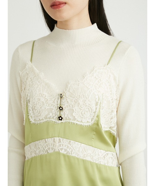 LILY BROWN（リリーブラウン）の「【LILY BROWN×MARY QUANT】スリップキャミソール（キャミソール・レディース・ブラック/グリーン/アイボリー・FREE）」の6枚目の写真