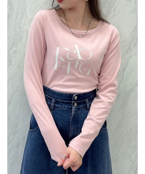 dazzlin(ダズリン)の「シーズンロゴロンT(Tシャツ/カットソー・レディース・ブラック/ピンク/オフホワイト・FREE)」の1枚目の写真