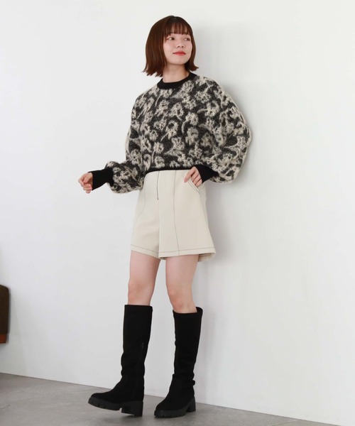 archives（アルシーヴ）の「フラワーフェザージャガードニット（ニット/セーター・レディース・ピンクベージュ/グレー/ブラック・MEDIUM）」の10枚目の写真