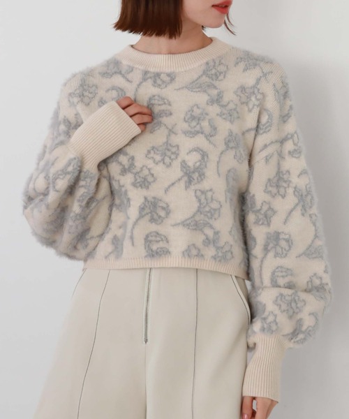 archives（アルシーヴ）の「フラワーフェザージャガードニット（ニット/セーター・レディース・ピンクベージュ/グレー/ブラック・MEDIUM）」の14枚目の写真