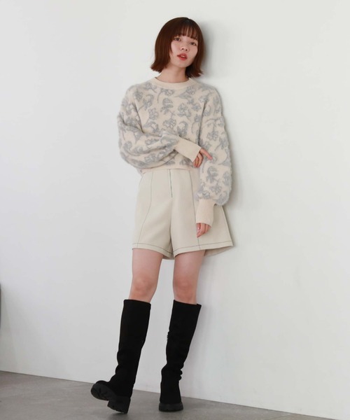 archives（アルシーヴ）の「フラワーフェザージャガードニット（ニット/セーター・レディース・ピンクベージュ/グレー/ブラック・MEDIUM）」の17枚目の写真